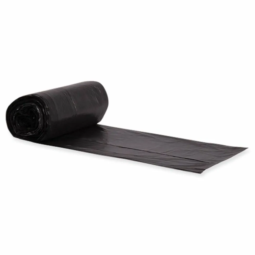 Heritage Eco Blend Max Can Liners, 33 gal, 0.8 mil, 33" x 39", Black, 25 Bags/Roll, 8 Rolls/Carton