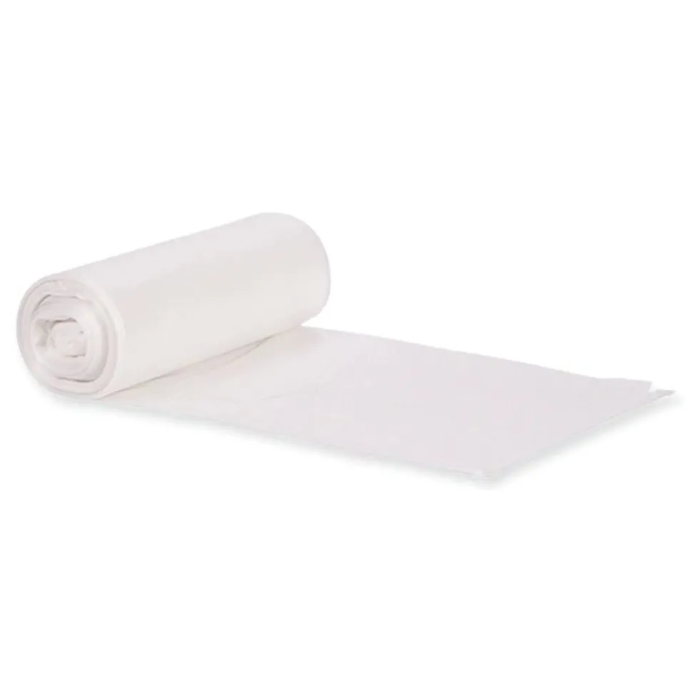 Heritage Eco Blend Max Can Liners, 60 gal, 0.8 mil, 38" x 58", Clear, 20 Bags/Roll, 5 Rolls/Carton