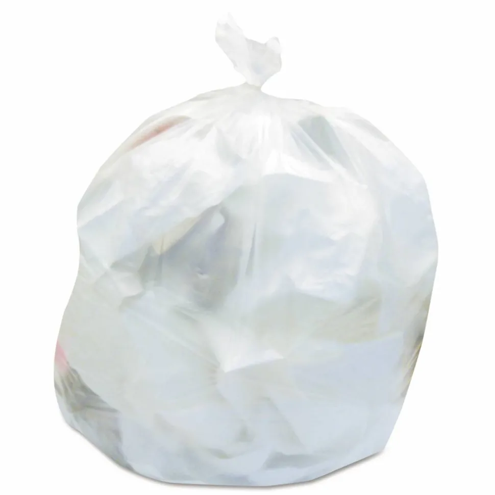 Heritage High-Density Waste Can Liners, 16 gal, 6 mic, 24" x 33", Natural, 50 Bags/Roll, 20 Rolls/Carton