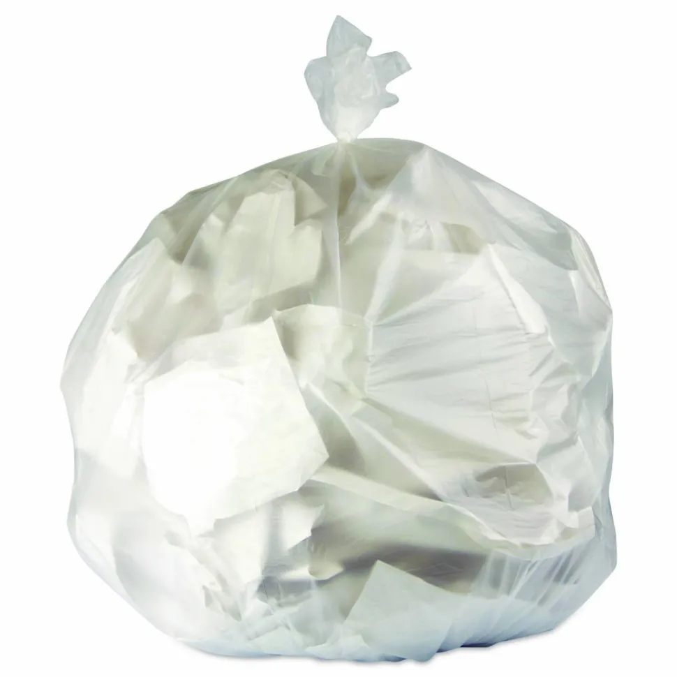 Heritage High-Density Waste Can Liners, 45 gal, 14 mic, 40" x 48", Natural, 25 Bags/Roll, 10 Rolls/Carton