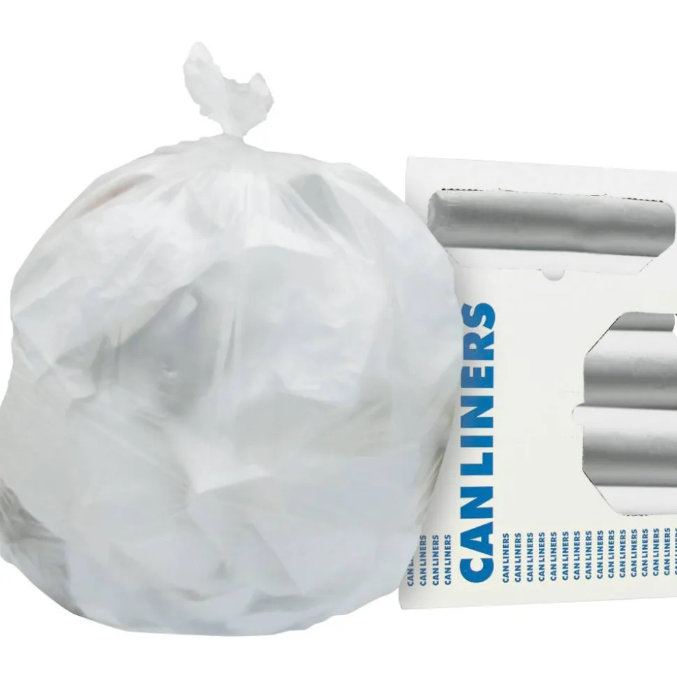 Heritage 0.01 mil Trash Bags, 5 gal, 17"H x 17"W, Natural, 50 Bags Per Roll, Case Of 40 Rolls