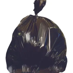 Heritage Reprocessed Resin Can Liners, 60 gal, 1.5 mil, 38" x 58", Black, Flat Pack, 100/Carton