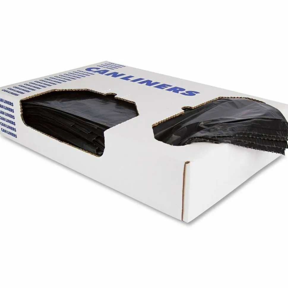 Heritage Reprocessed Resin Can Liners, 45 gal, 2 mil, 40" x 46", Black, 100/Carton