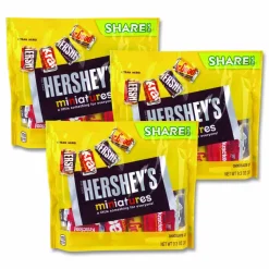 Hershey's Miniatures Variety Share Pack, Assorted Chocolates, 10.4 oz Bag, 3/Pack