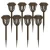 Hess 8 Pack Brown Tulip Design LED Solar Lights Weather Resistant Outdoor Solar Powered Lights for Pathway, Garden, & Yard