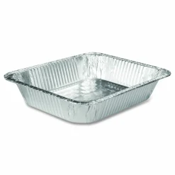 HFA Aluminum Steam Table Pans, Half-Size Deep, 10.38" x 2.56" x 12.75", 100/Carton