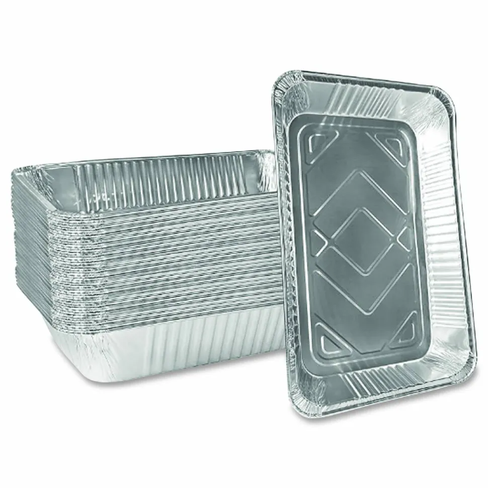 HFA Aluminum Steam Table Pans, Full-Size Deep, 60 Gauge, 3.19" Deep, 12.19 x 20.75, 50/Carton