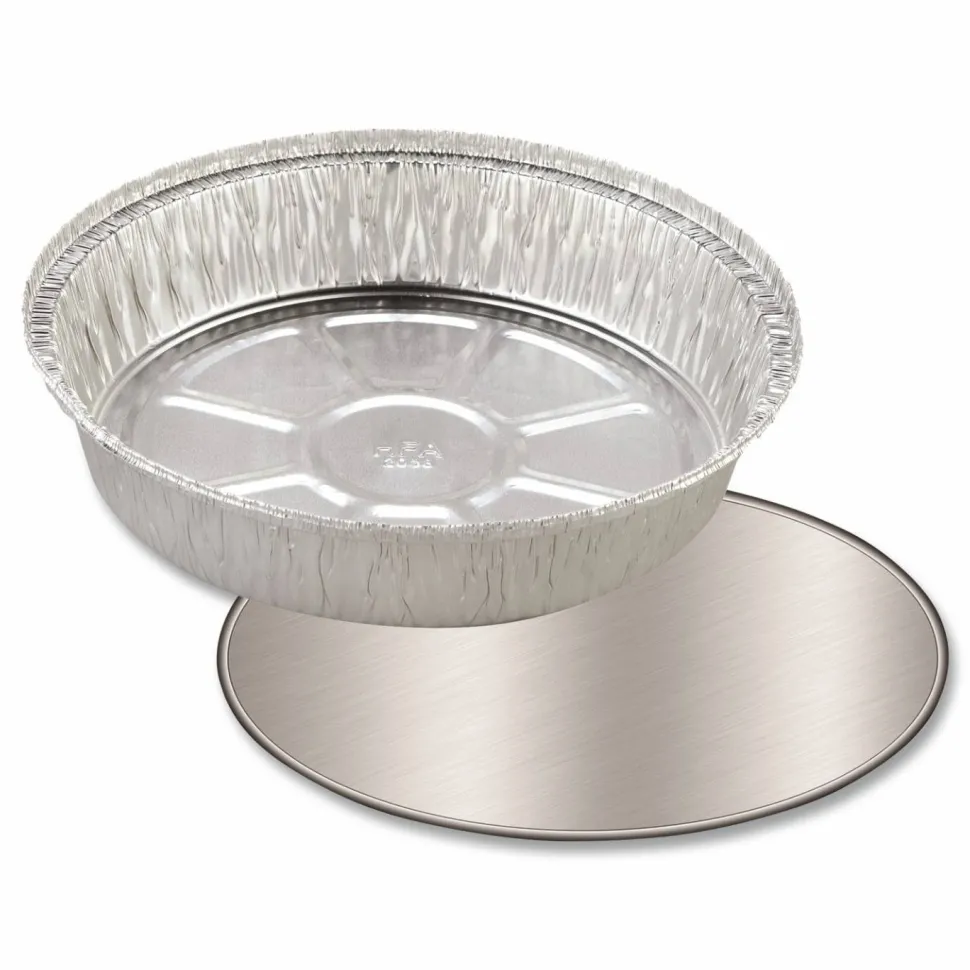 HFA Foil Laminated Board Lids, 7" Diameter, Aluminum, 500/Carton