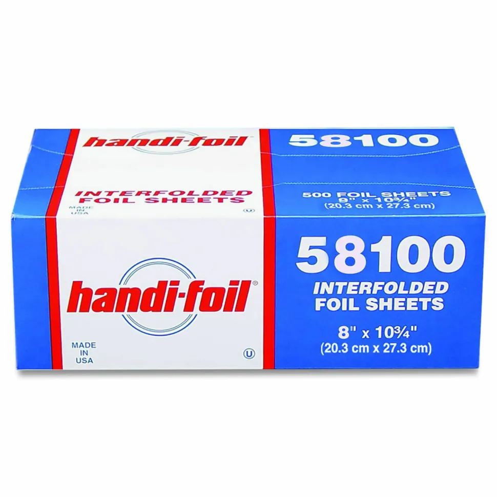 HFA Interfolded Foil Sheets, 55 Gauge, 8 x 10.75, 500/Box, 6 Boxes/Carton