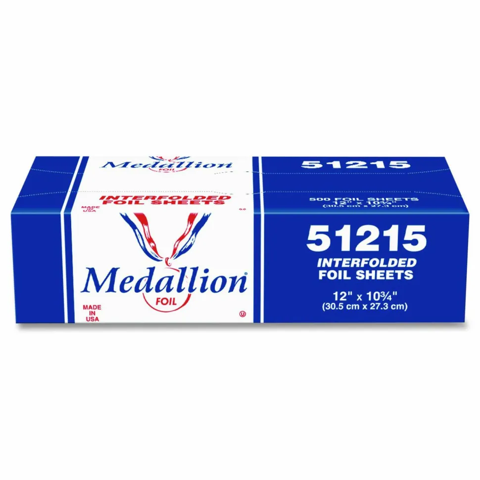 HFA Medallion Interfolded Foil Sheets, 12 x 10.75, 500/Box, 6 Boxes/Carton