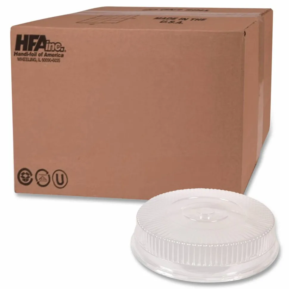 HFA Plastic Dome Lid, 8.25" Diameter x 0.88"h, Clear, 500/Carton