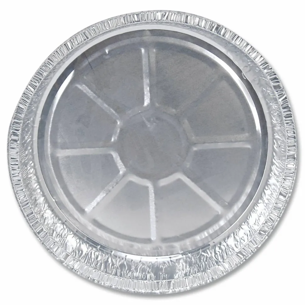 HFA Round Aluminum Container, 48 oz, 9" Diameter x 1.66"h, Silver, 500/Carton