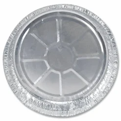 HFA Round Aluminum Container, 37 oz, 8" Diameter, Silver, 500/Carton