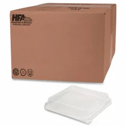 HFA Plastic Dome Lid, 8.25 x 8.25 x 1.5, Clear, 500/Carton
