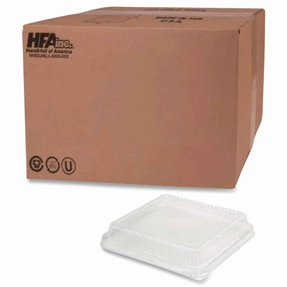 HFA Plastic Dome Lid, 8.25 x 8.25 x 1.5, Clear, 500/Carton