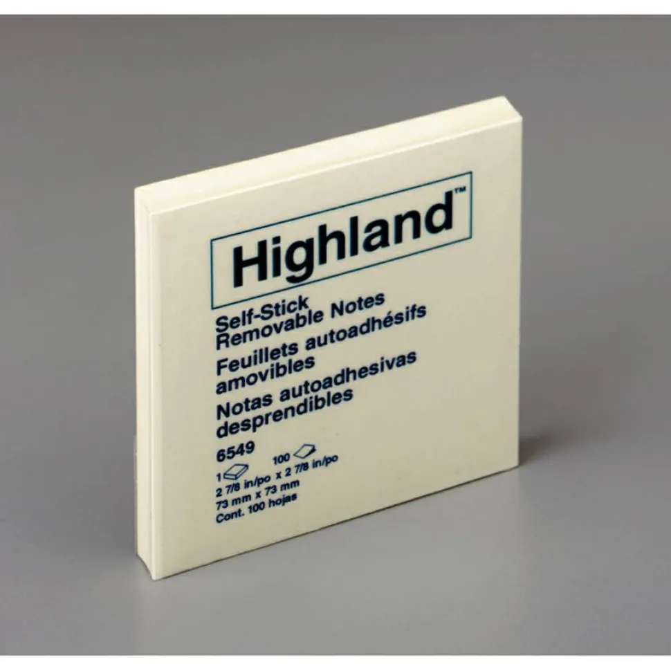 Highland Notes, 3 in x 3 in, 12 Pads, 100 Sheets/Pad, Yellow