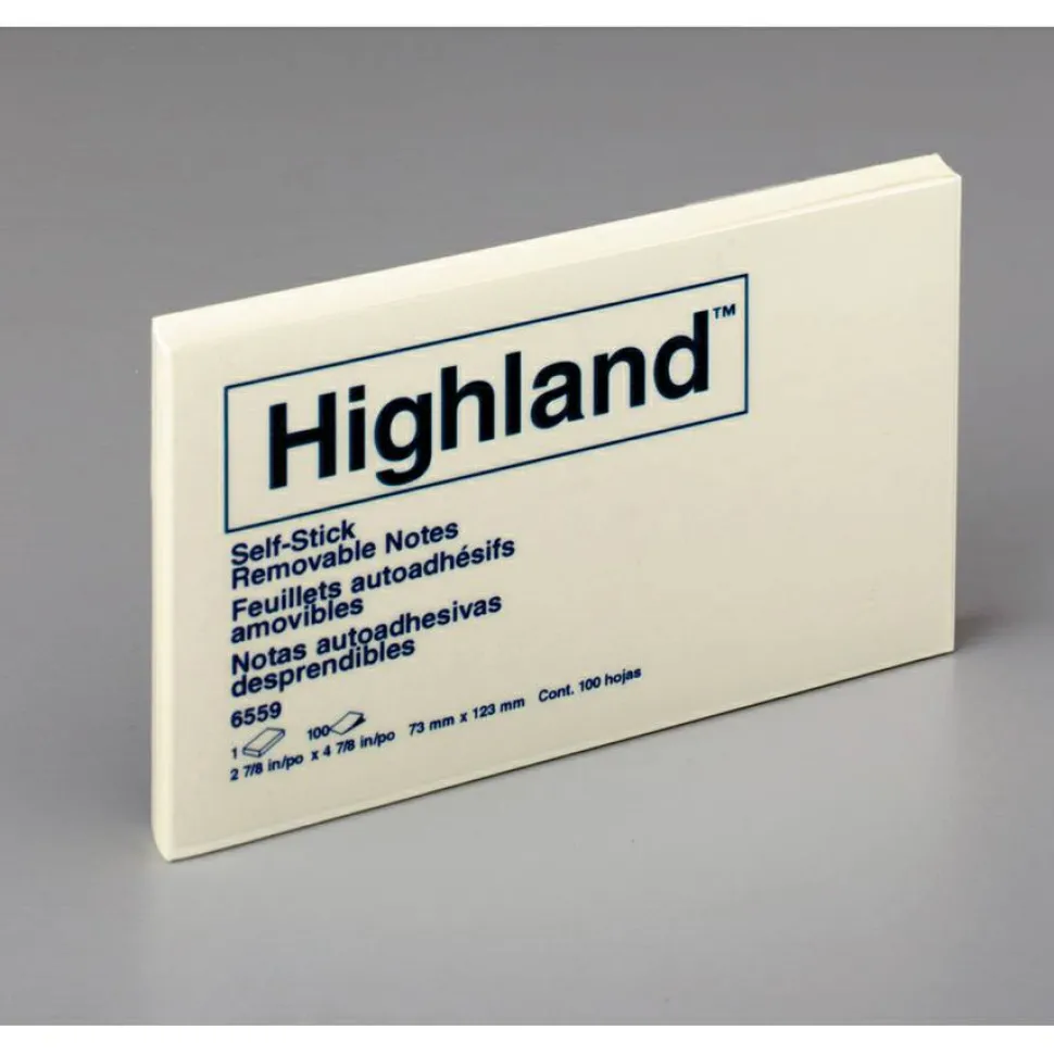 Highland Notes, 3 in x 5 in, 12 Pads, 100 Sheets/Pad, Yellow