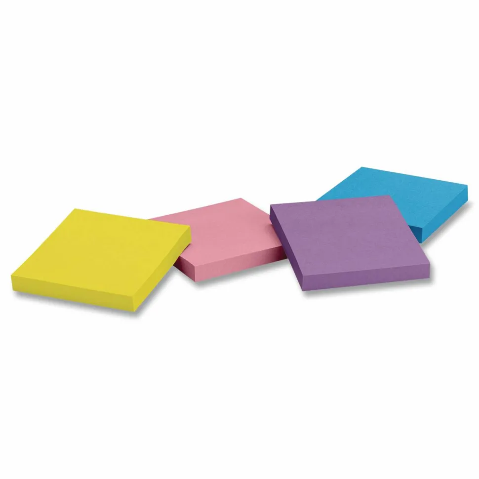 Highland Self-Stick Notes, 3" x 3", Assorted Bright Colors, 100 Sheets Per Pad, Pack Of 12 Pads