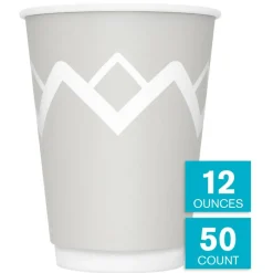 Highmark Insulated Hot Cups, 12 Oz, 42% Recycled, Gray/White, Pack Of 50