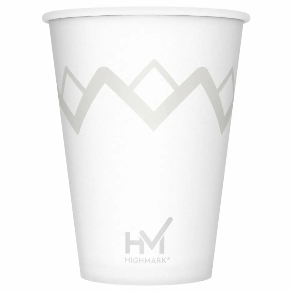 Highmark Paper Hot Cups, 12 Oz, Printed White, Pack Of 50