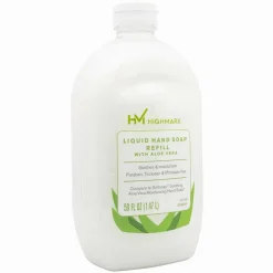 Highmark Aloe Liquid Hand Soap, Floral Scent, 50 Oz Refill Bottle, White, Case Of 4 Bottles