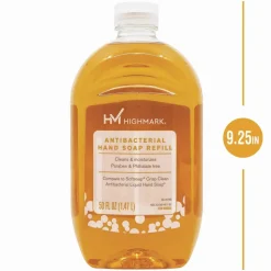 Highmark Antibacterial Liquid Hand Soap, Clean Scent, 50 Oz Refill Bottle, Orange, Case Of 4 Bottles