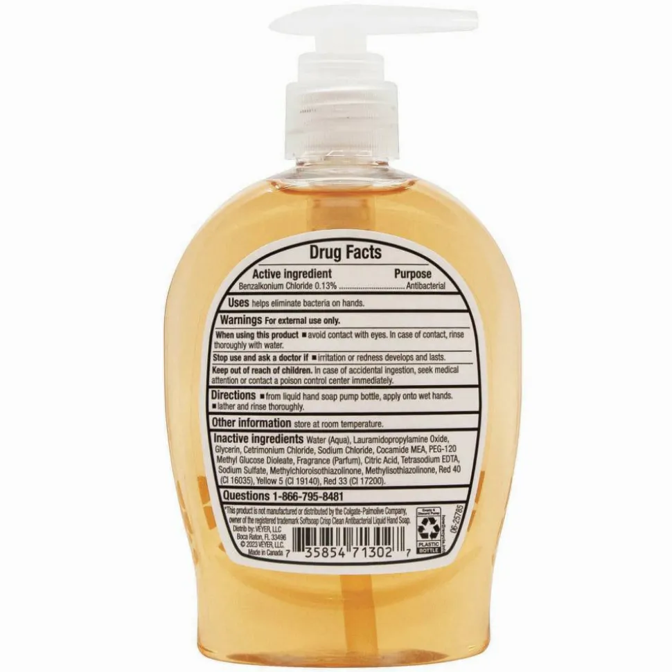 Highmark Antibacterial Liquid Hand Soap, Clean Scent, 7.5 Oz, Orange, Case Of 6 Bottles