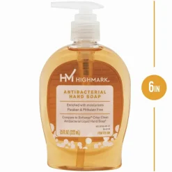 Highmark Antibacterial Liquid Hand Soap, Clean Scent, 7.5 Oz, Orange, Case Of 6 Bottles