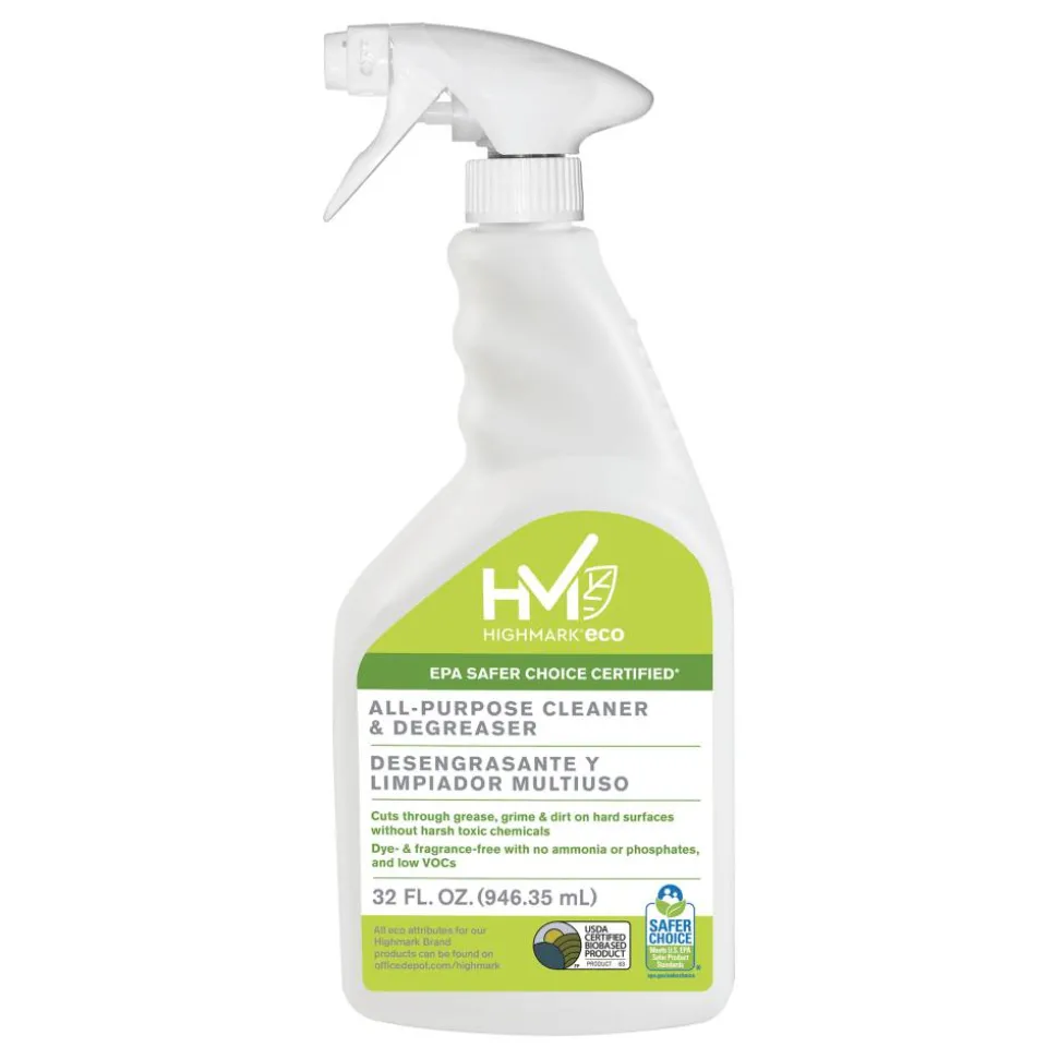 Highmark ECO All-Purpose Cleaner And Degreaser, 32 Oz, Case Of 12 Bottles