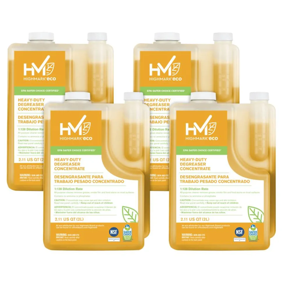 Highmark ECO Heavy-Duty Degreaser Concentrate, 2 Liters, Case Of 4 Bottles