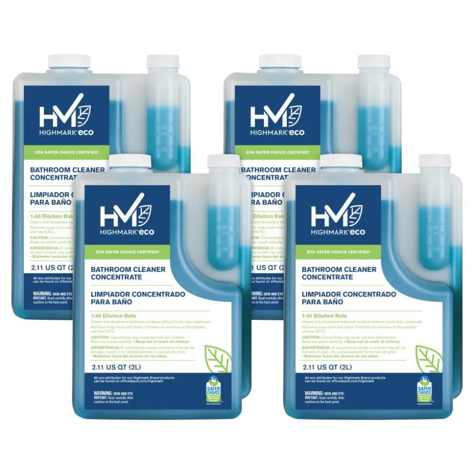 Highmark ECO Liquid Bathroom Cleaner Concentrate, 2 Liters, Case Of 4 Bottles