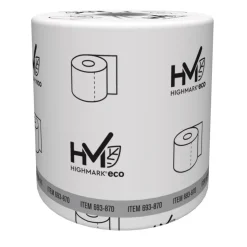 Highmark ECO 2-Ply Toilet Paper, 100% Recycled, White, 550 Sheets Per Roll, Case Of 80 Rolls
