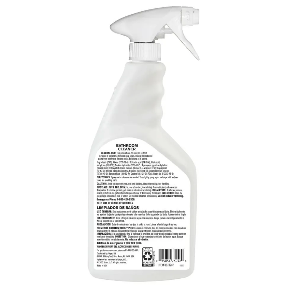 Highmark ECO Ready-To-Use Bathroom Cleaner, 32 Oz, Case Of 12 Bottles