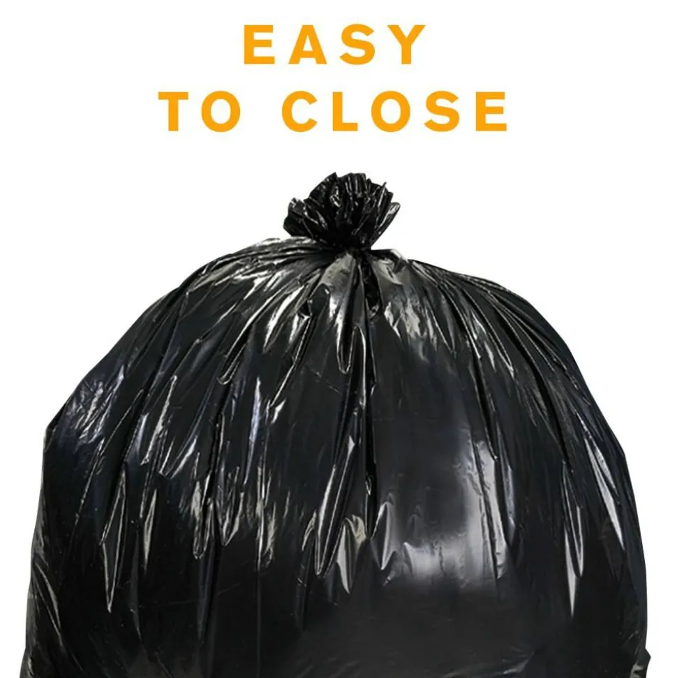 Highmark Heavy Duty 0.9 mil. Extra-Large Trash Bags, 45 Gallon, 45" x 38.75", Black, Box Of 24