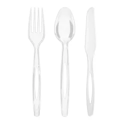 Highmark Heavy-Duty Plastic Cutlery, Clear, Pack Of 192 Utensils