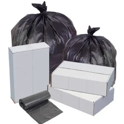 Highmark High-Density Can Liners, 0.87 mil, 22 Mic, 60 Gallons, 38" x 60", Black, Box Of 150