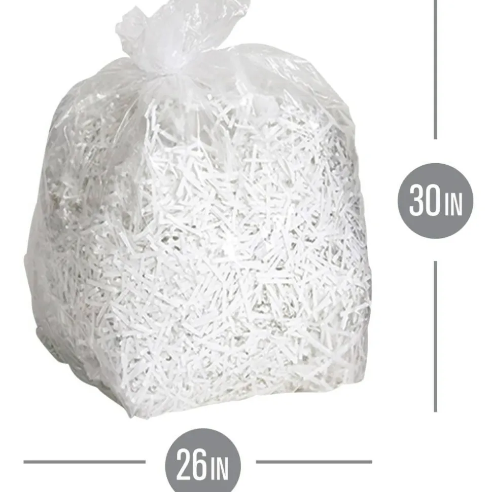 Highmark Large Shredder Bags, 15 Gallon, Clear, Box Of 25 Bags