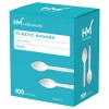 Highmark Medium-Length Plastic Cutlery, Spoons, Pack Of 100 Spoons