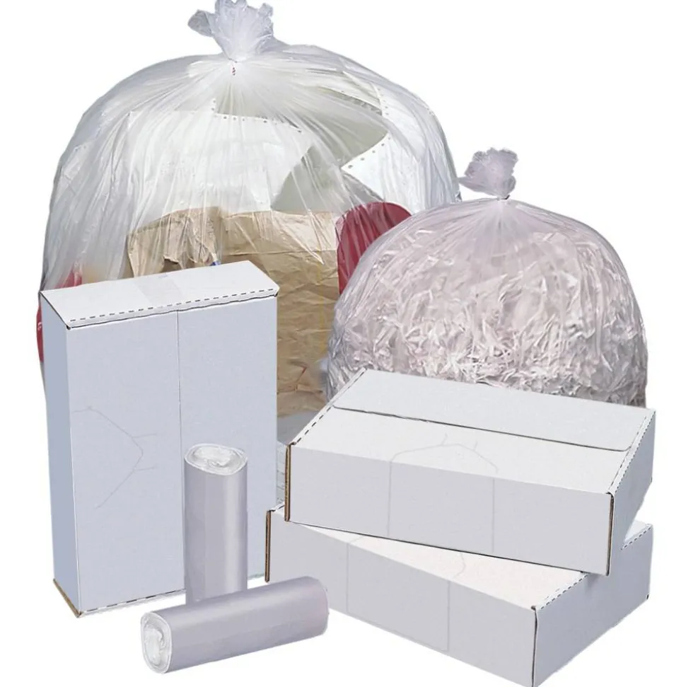 Highmark 6 MIC Trash Bags, 0.24 mil, 16 gal, 24"H x 33"W, Natural, Case of 1000 Bags