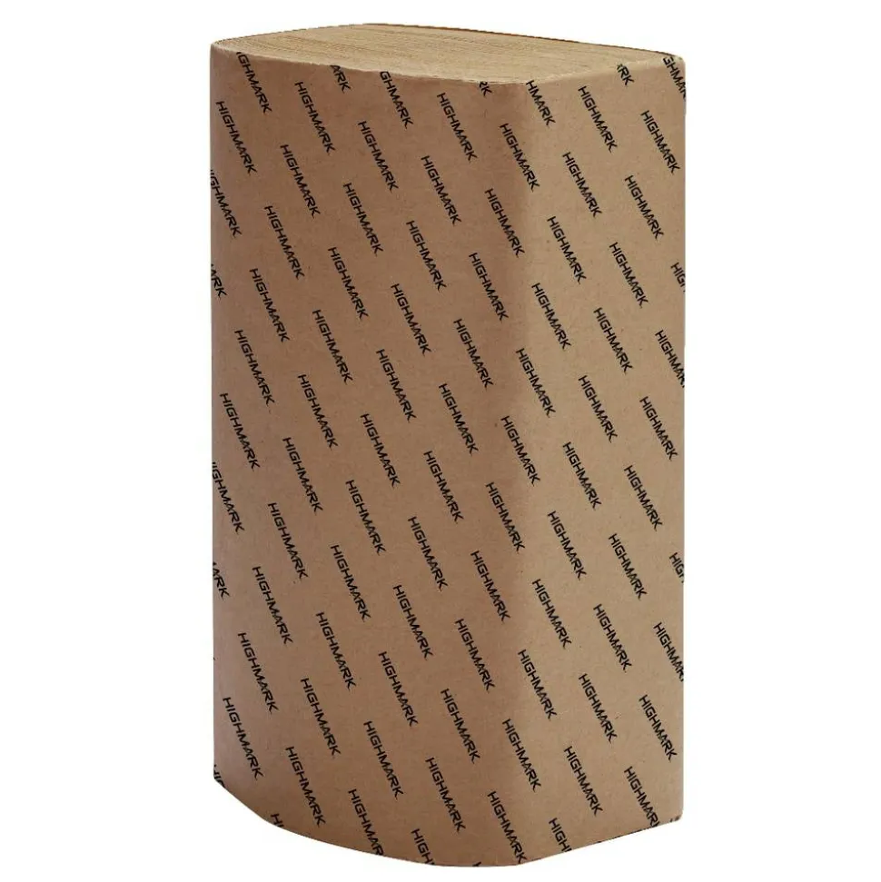 Highmark Multi-Fold 1-Ply Paper Towels, 100% Recycled, Natural, 250 Sheets Per Pack, Case Of 16 Packs