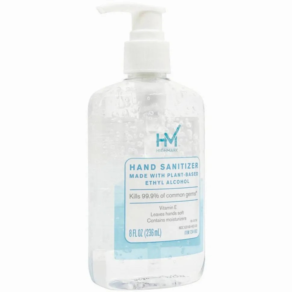 Highmark Original Hand Sanitizer, Fresh Scent, 8 Oz, Clear, Case Of 6 Bottles