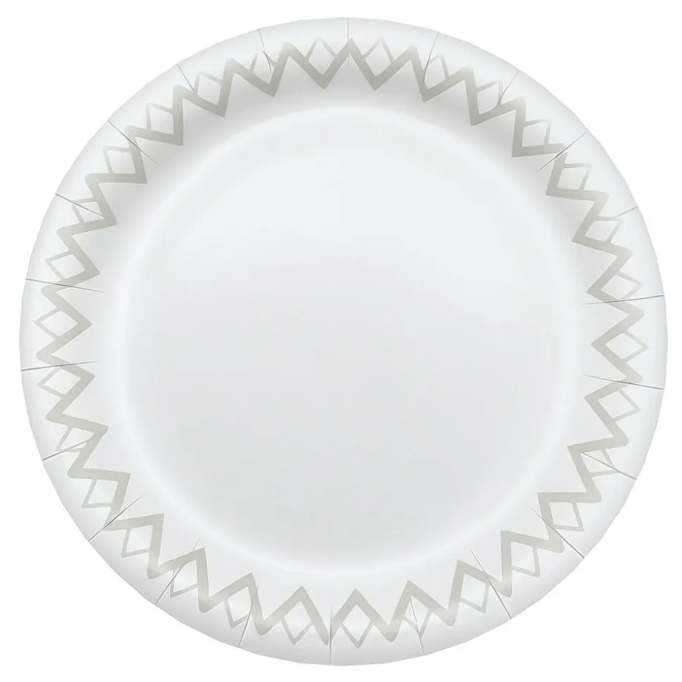 Highmark Paper Plates, 6-3/4", Printed White, Pack Of 125