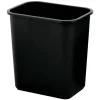 Highmark Rectangular Plastic Wastebasket, 6.5 Gallons, 15"H x 10"W x 14-1/4"D, Black