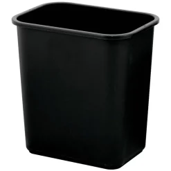 Highmark Rectangular Plastic Wastebasket, 6.5 Gallons, 15"H x 10"W x 14-1/4"D, Black
