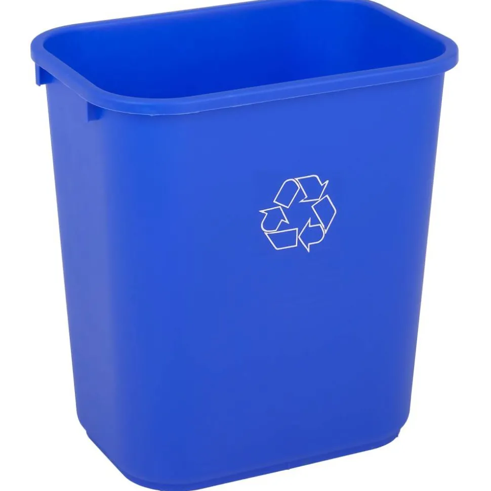 Highmark Recycling Bin, 6.5 Gallons, 15"H x 10"W x 14-1/4"D, Blue