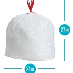 Highmark Tall 0.9 mil Drawstring Kitchen Trash Bags, 0.9mil, 13 Gallon, 27.375