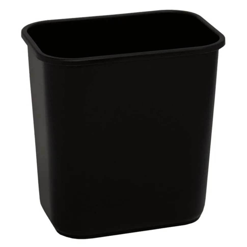 Highmark Wastebasket, 3.25 Gallons, 12-1/4"H x 8-1/2"W x 12"D, Black