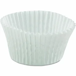 Hoffmaster Fluted Bake Cups, 4.5" Diameter x 1.25" h, White, Paper, 500/Pack, 20 Packs/Carton