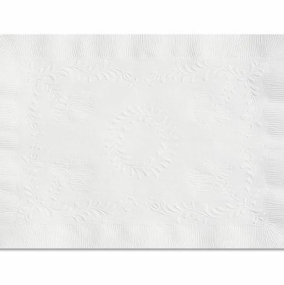 Hoffmaster Scalloped Edge Traymat, Anniversary Embossed Surface, 19" x 14", White, 1,000/Carton