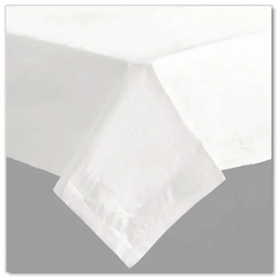 Hoffmaster Tissue/Poly Tablecovers, 72" x 72", White, 25/Carton